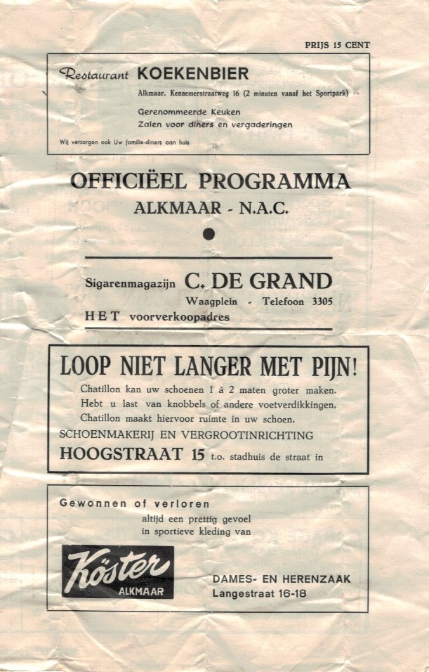 AZ Programma 22-mei-1961 NAC thuis